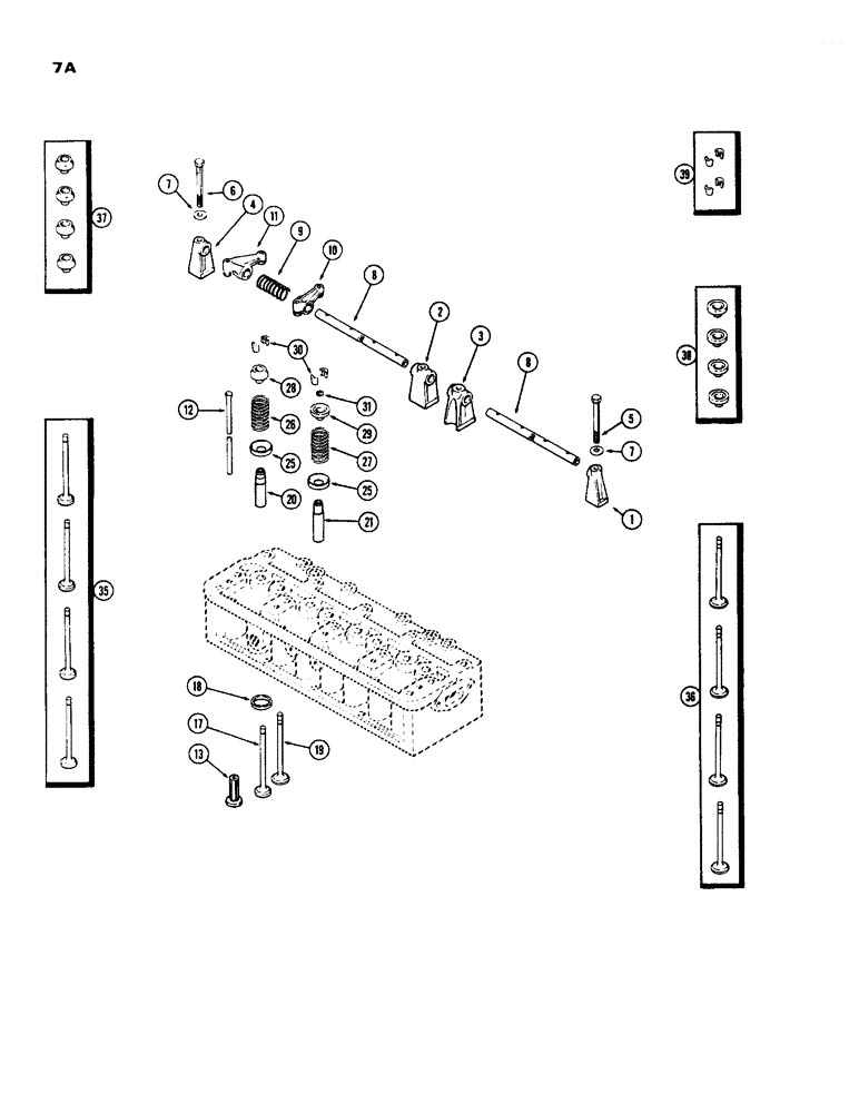 Схема запчастей Case 450 - (007A) - VALVE MECHANISM, (188) SPARK IGNITION ENGINE (01) - ENGINE