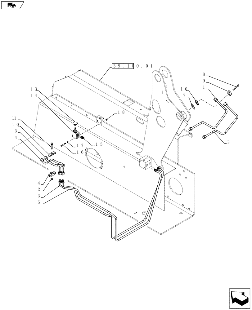 Схема запчастей Case SV185 - (35.701.AX[02]) - LOADER VALVE PLUMBING (SV185) (35) - HYDRAULIC SYSTEMS