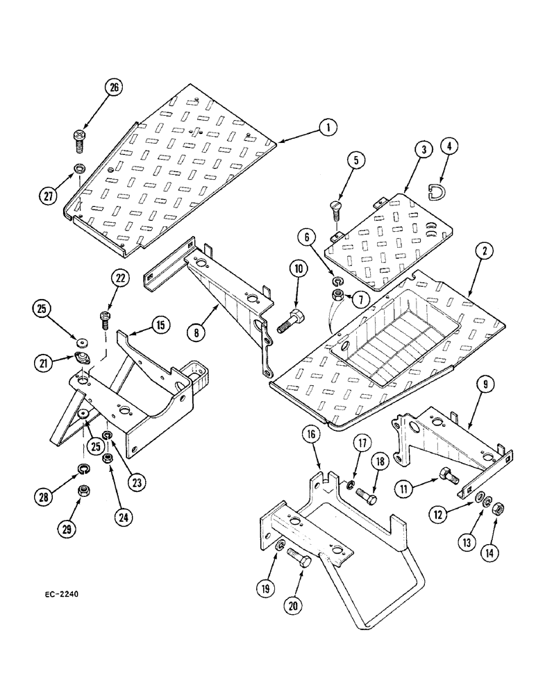 Схема запчастей Case 380B - (9-280) - PLATFORMS AND SUPPORTS (09) - CHASSIS/ATTACHMENTS