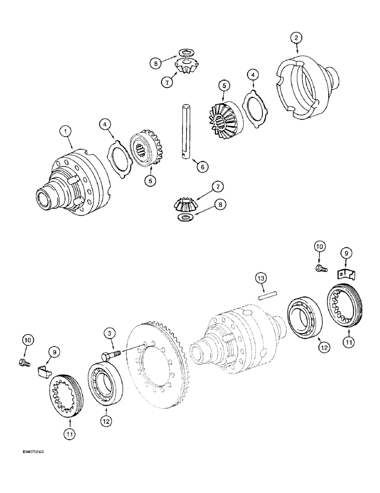 Схема запчастей Case 590SL - (6-14) - FRONT DRIVE AXLE, DIFFERENTIAL (06) - POWER TRAIN