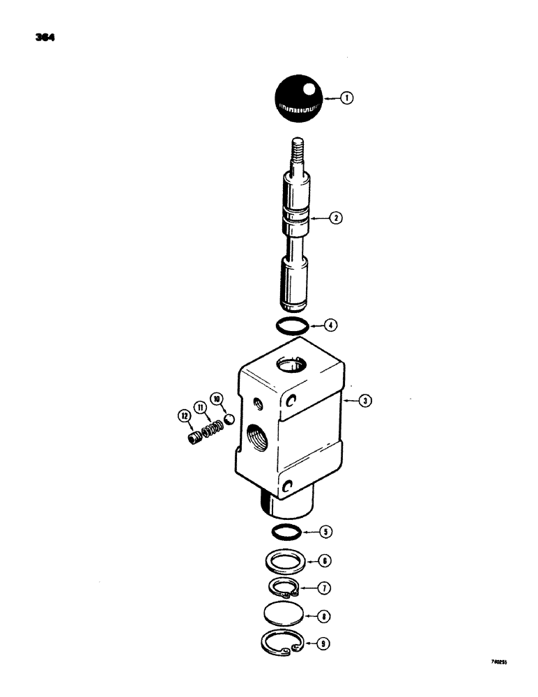 Схема запчастей Case 580C - (364) - PTO SELECTOR VALVE (08) - HYDRAULICS