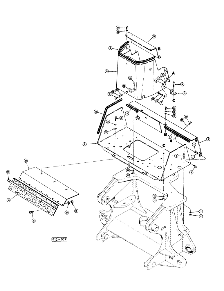 Схема запчастей Case 35 - (128) - BACKHOE CONTROL TOWER (35) WITH CASE AND CESSNA CONTROL VALVES 