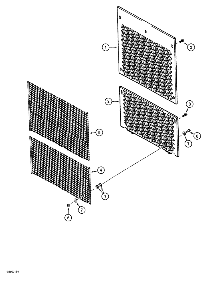 Схема запчастей Case 1150G - (9-028) - GRILLE AND RADIATOR BRUSH SCREENS (05) - UPPERSTRUCTURE CHASSIS