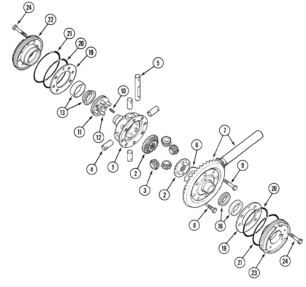 Схема запчастей Case 380B - (6-32) - DIFFERENTIAL (06) - POWER TRAIN