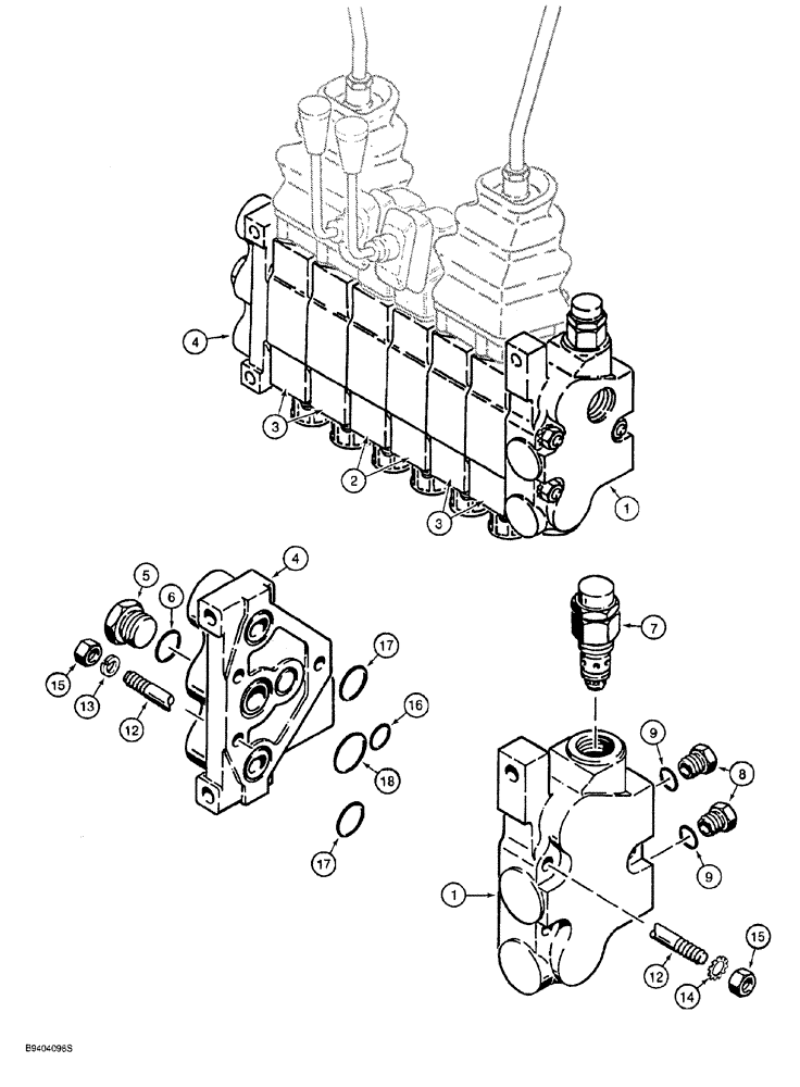 Схема запчастей Case 760 - (08-054) - BACKHOE CONTROL VALVE ASSEMBLY - H672270, MANUFACTURED BY KONTAK (35) - HYDRAULIC SYSTEMS