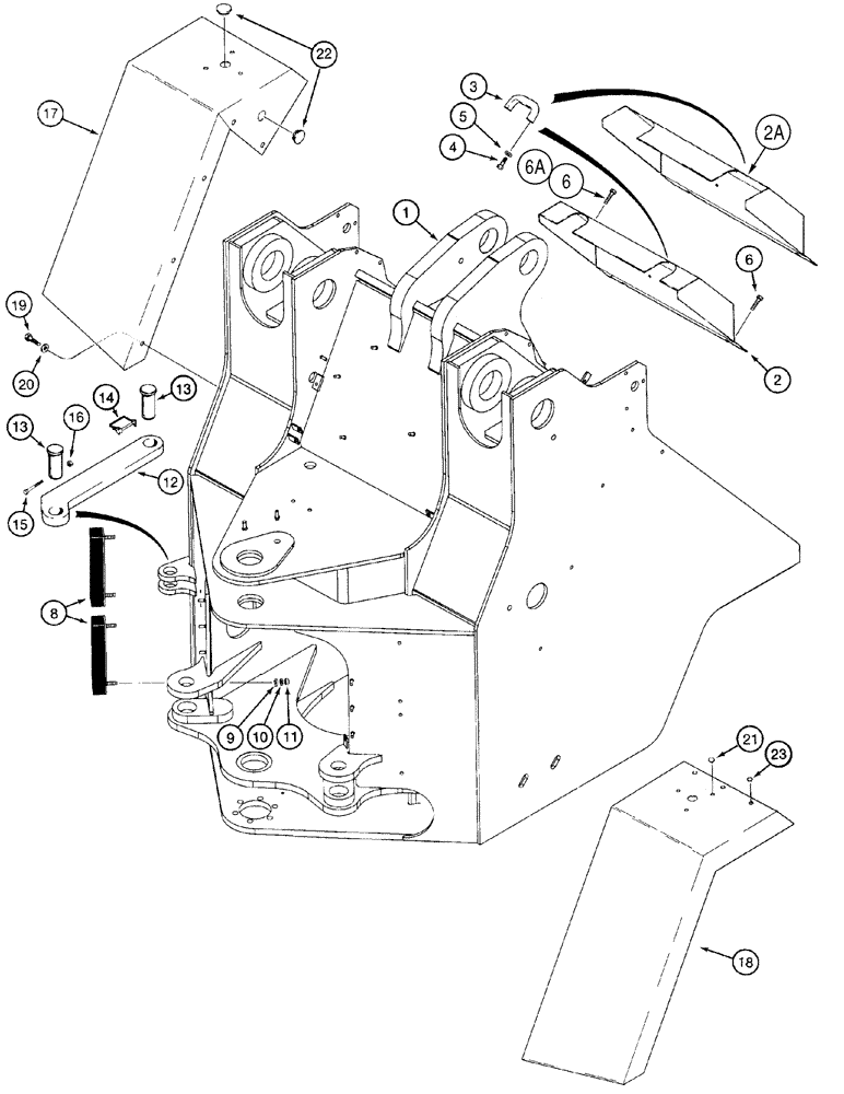 Схема запчастей Case 921C - (09-36) - FRAME, FRONT - FENDERS (09) - CHASSIS