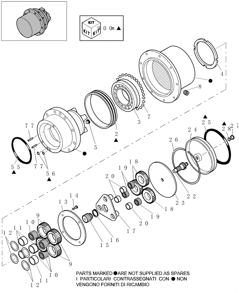 Схема запчастей Case CX20B - (3.010A[01]) - MOTOR PROPEL - COMPONENTS (35) - HYDRAULIC SYSTEMS