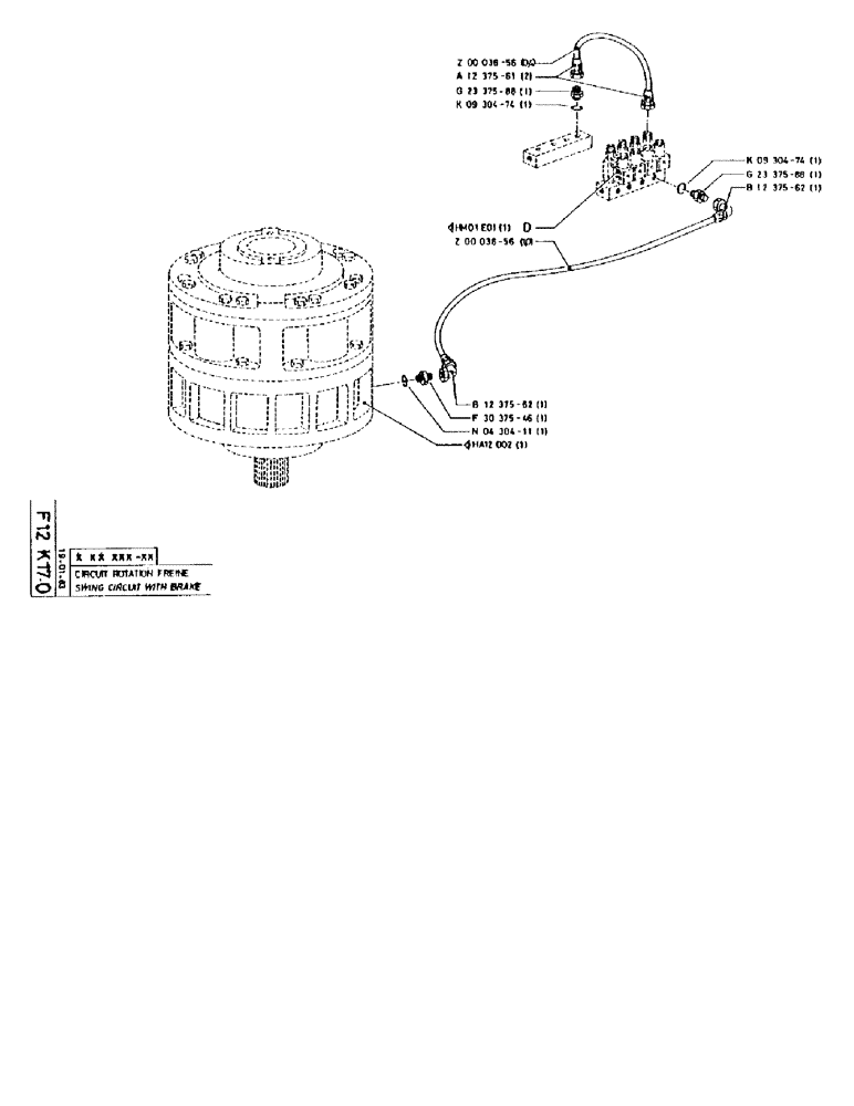 Схема запчастей Case 90BCL - (196) - SWING CIRCUIT WITH BRAKE (07) - HYDRAULIC SYSTEM