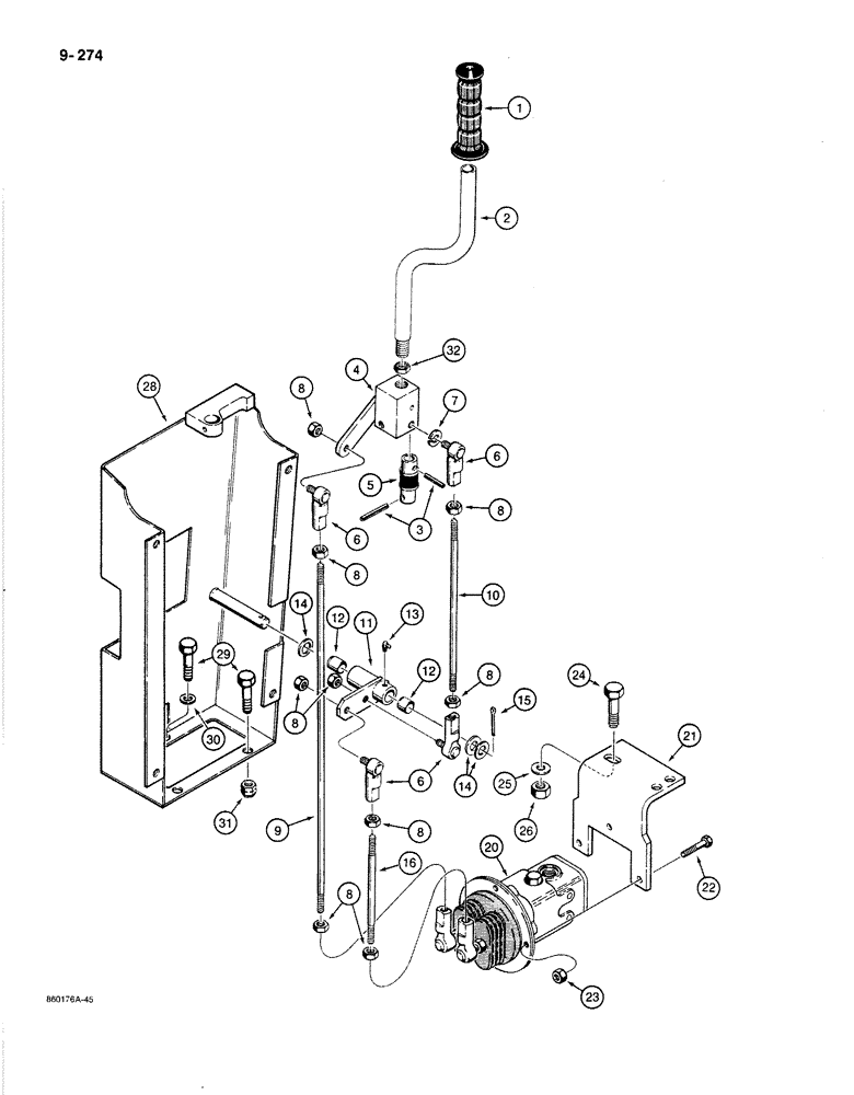 Схема запчастей Case 1080B - (9-274) - HAND LEVER CONTROLS (09) - CHASSIS