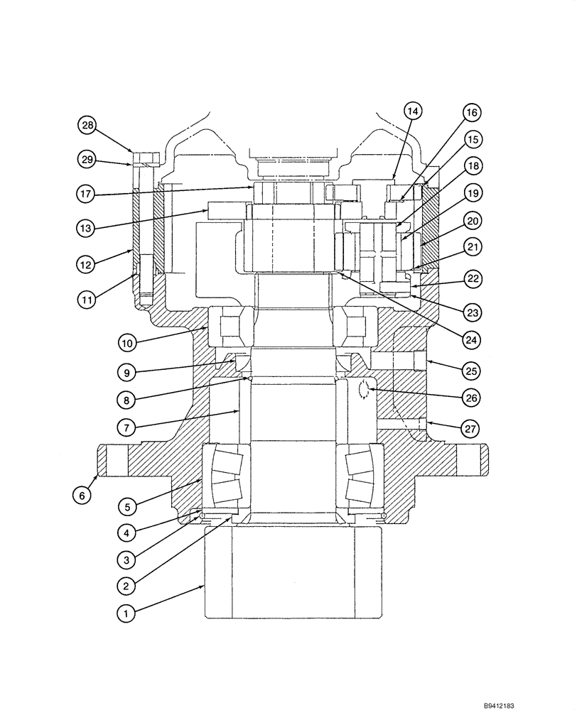 Схема запчастей Case CX130 - (08-086) - GEAR ASSY, REDUCTION - MOTOR, SWING (P/N 160897A1) (08) - HYDRAULICS