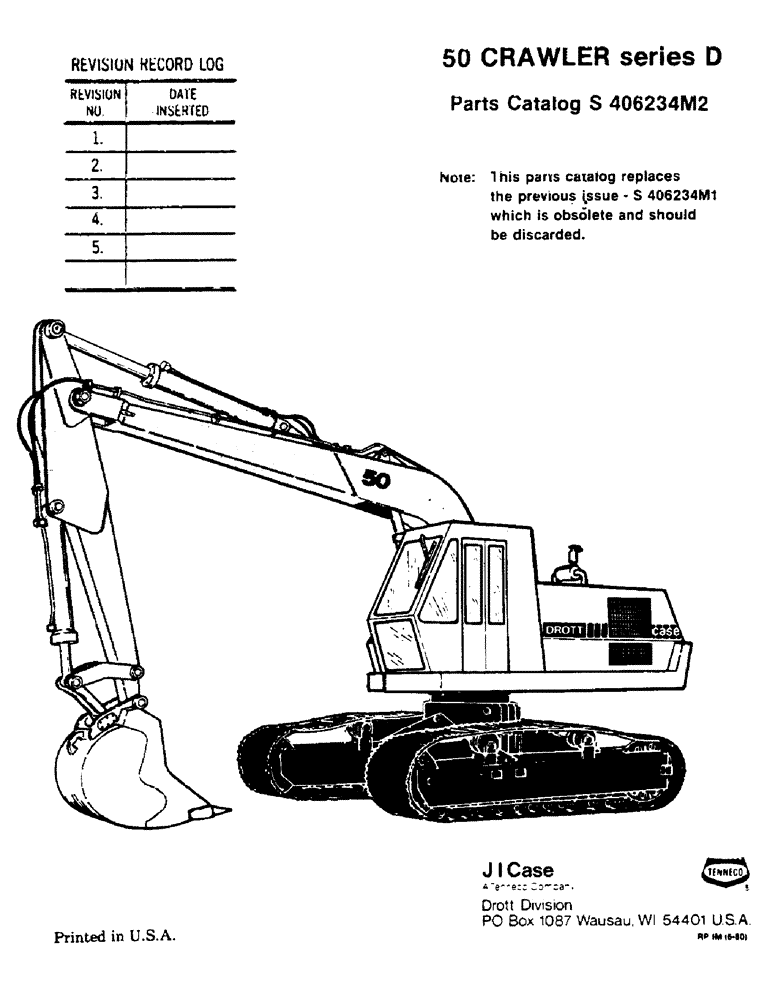 Схема запчастей Case 50 - (001) - 50 CRAWLER SERIES D (00) - GENERAL & PICTORIAL INDEX