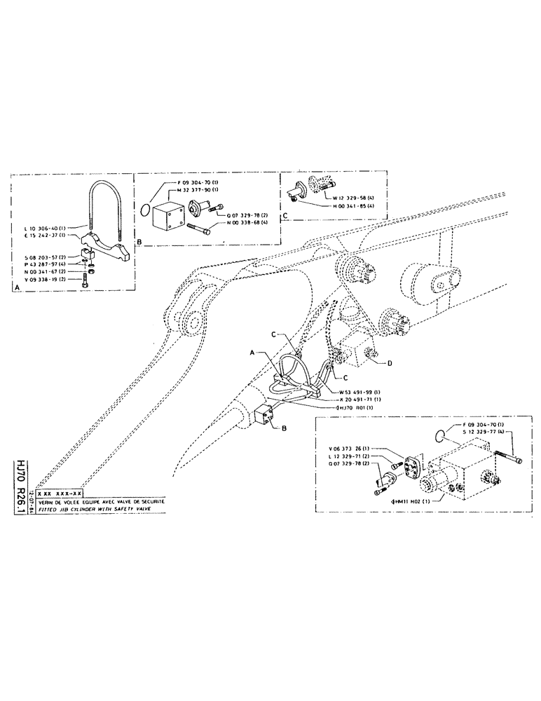 Схема запчастей Case 160CK - (166) - FITTED JIB CYLINDER WITH SAFETY VALVE (07) - HYDRAULIC SYSTEM