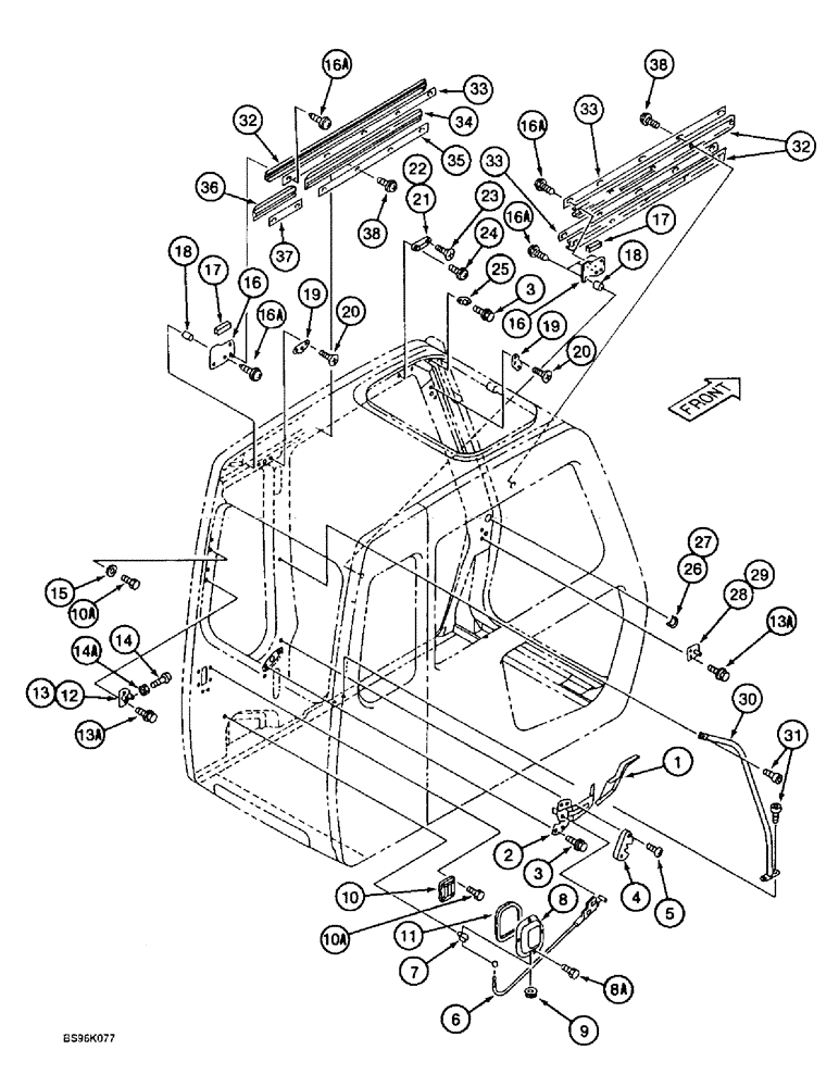 Схема запчастей Case 9010B - (9-064) - CAB MISCELLANEOUS PARTS (09) - CHASSIS