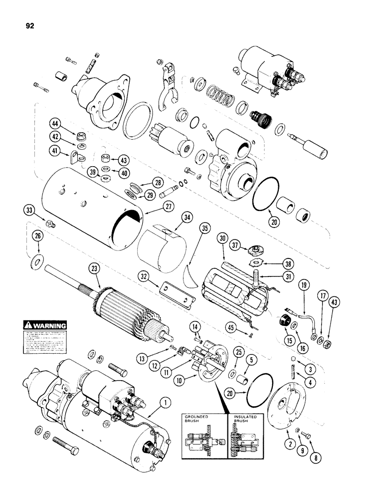 Схема запчастей Case 1150D - (092) - R45968 STARTER, 504BD AND 504BDT DIESEL ENGINE (04) - ELECTRICAL SYSTEMS
