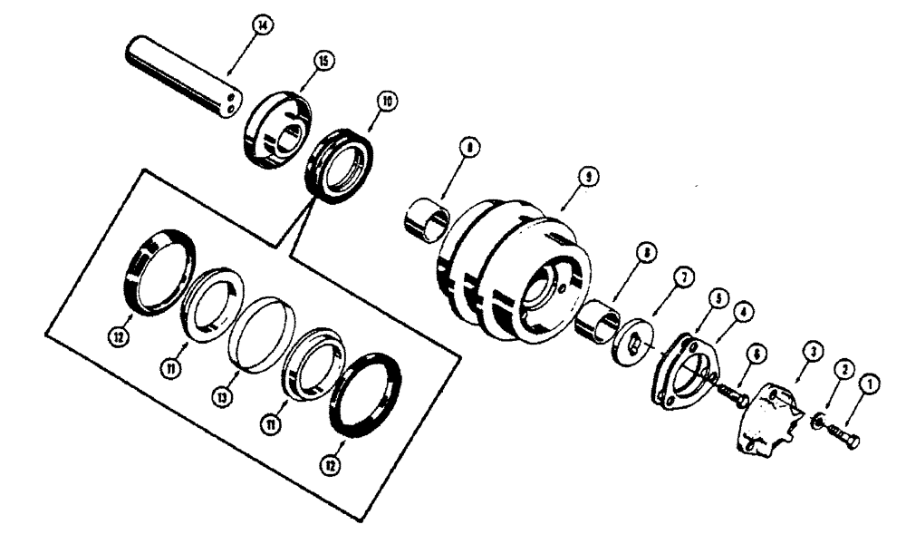 Схема запчастей Case 450 - (126) - D48684 TRACK CARRIER ROLLER, FOR IDENTIFICATION, SEE REF NO 3 OF ILLUSTRATION (04) - UNDERCARRIAGE