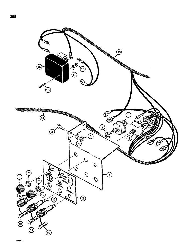 Схема запчастей Case 850C - (358) - CAB, CONTROL PANEL AND WIRING (05) - UPPERSTRUCTURE CHASSIS