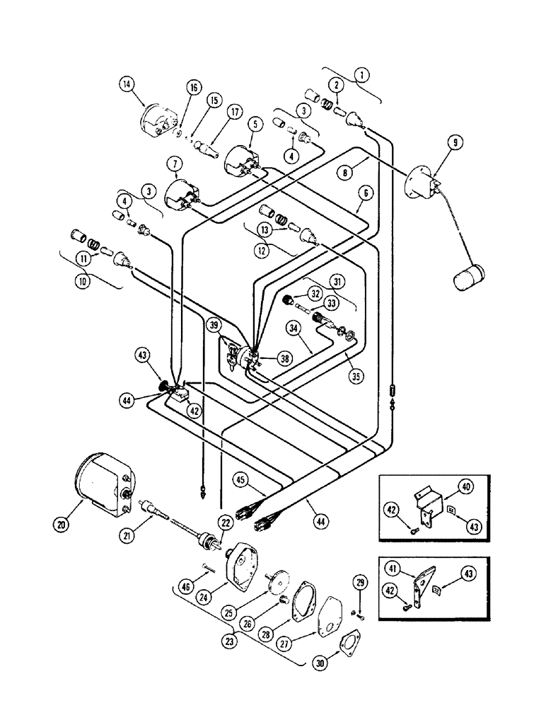 Схема запчастей Case 580 - (063A) - INSTR. AND WIRING, (159) SPARK IGNITION ENG., USED W/GENERATOR, USED PRIOR TO TRAC. S/N. 865668 (55) - ELECTRICAL SYSTEMS