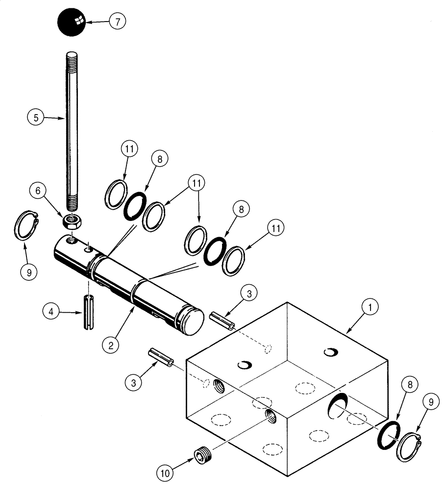 Схема запчастей Case 960 - (08-63) - VALVE ASSY SELECTOR, ATTACHMENT LIFT (08) - HYDRAULICS