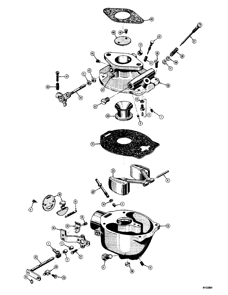 Схема запчастей Case 310F - (022) - MARVEL-SCHEBLER CARBURETOR (02) - FUEL SYSTEM