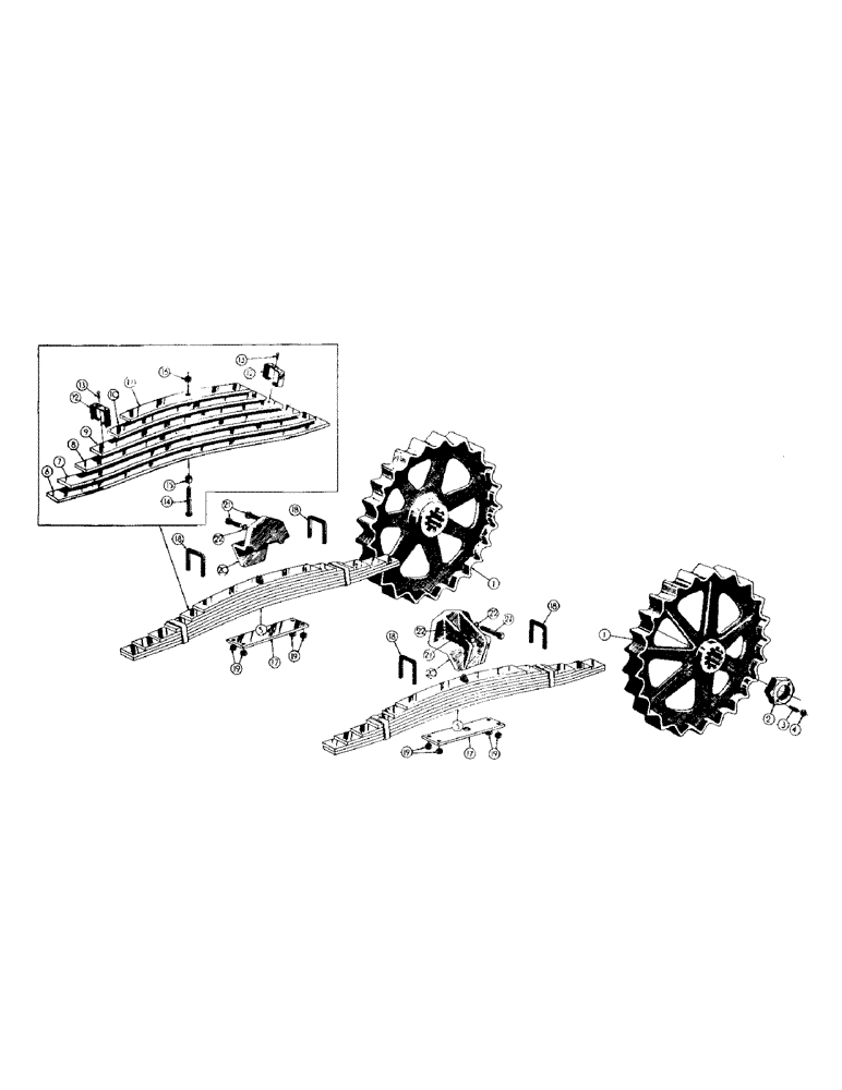 Схема запчастей Case 256 - (047) - SPROCKET & LEAF SPRING INSTALLATION (04) - UNDERCARRIAGE