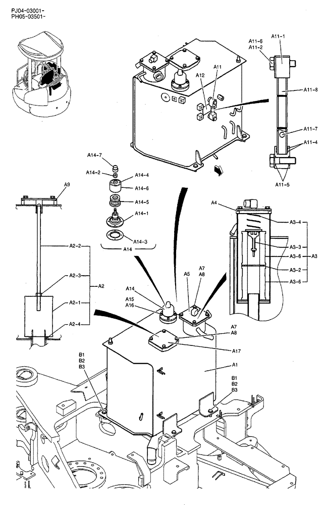 Схема запчастей Case CX50B - (02-018) - TANK ASSEMBLY, HYDRAULIC (NIBBLER & BREAKER) (05) - SUPERSTRUCTURE