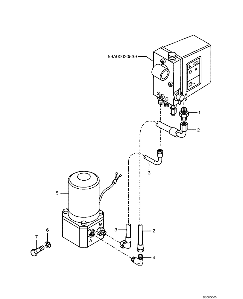 Схема запчастей Case 327B - (59A00020540[001]) - PUMP, HYDRAULIC - HOOD TILT (87499839) (10) - Cab/Cowlings