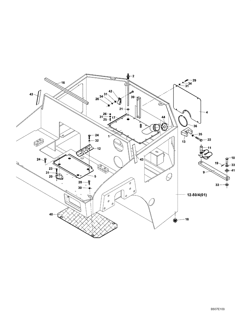 Схема запчастей Case DV204 - (12-170/124[03]) - CHASSIS (GROUP 170/124) (09) - CHASSIS/ATTACHMENTS