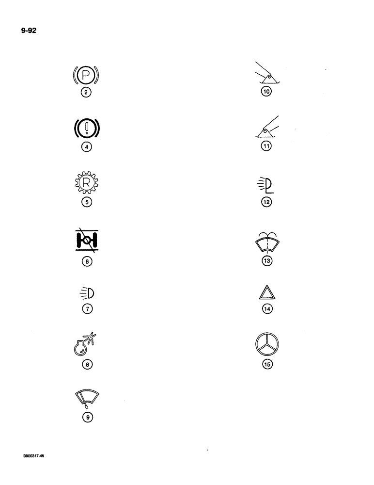 Схема запчастей Case 1085C - (9-092) - DECALS, ROCKER SWITCHES AND SYMBOLS (09) - CHASSIS/ATTACHMENTS