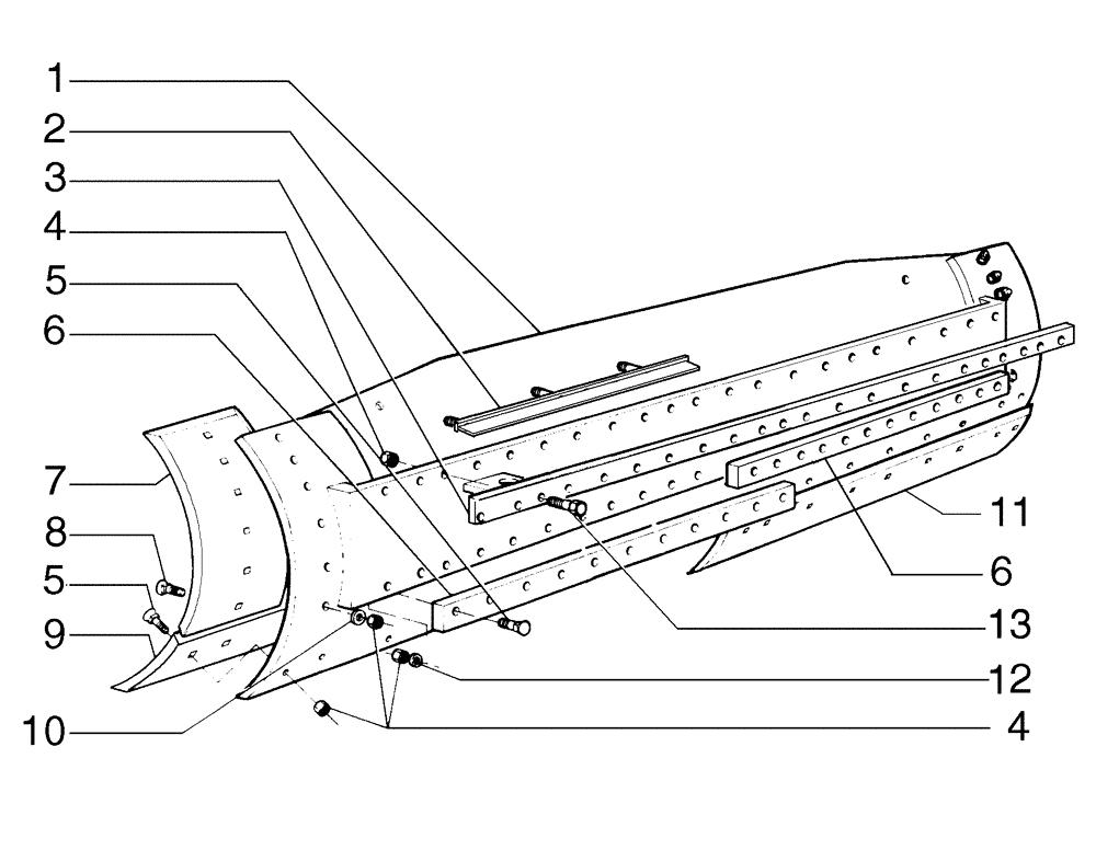 Схема запчастей Case 885 - (09-022[01]) - BLADE (13 FEET) - ASSEMBLY (09) - CHASSIS