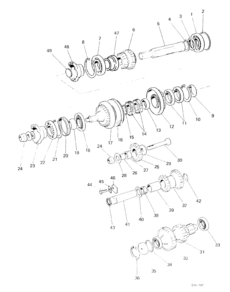 Схема запчастей Case 580F - (076) - DRIVESHAFT AND LAYSHAFT (27) - REAR AXLE SYSTEM