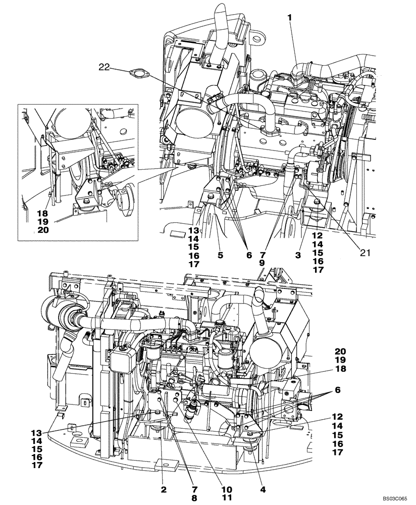 Схема запчастей Case CX80 - (02-01) - ENGINE MOUNTING (02) - ENGINE