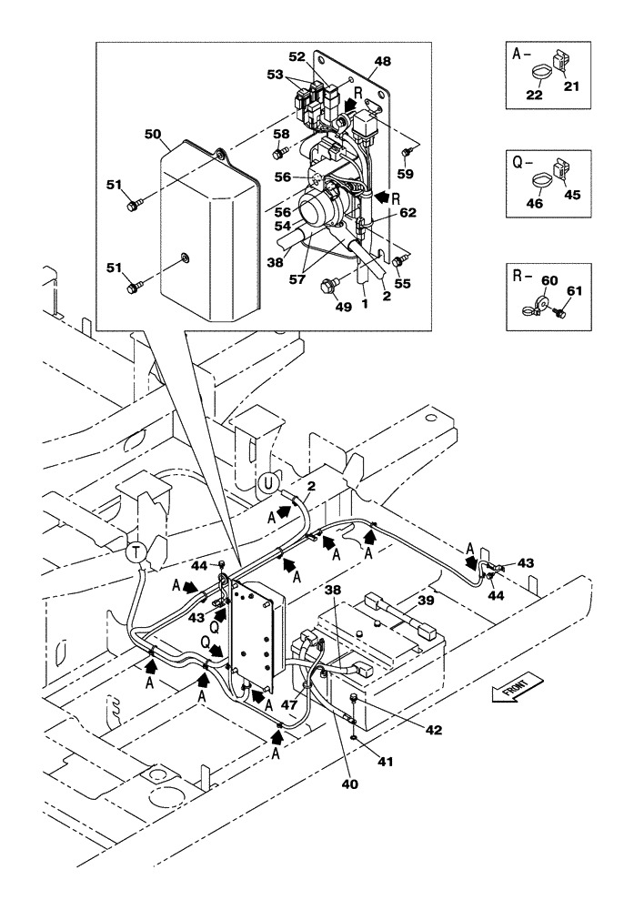 Схема запчастей Case CX250C - (04-001[03]) - CHASSIS ELECTRICAL CIRCUIT (04) - ELECTRICAL SYSTEMS