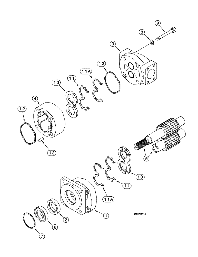 Схема запчастей Case 580L - (8-068) - EQUIPMENT HYDRAULIC PUMP (08) - HYDRAULICS