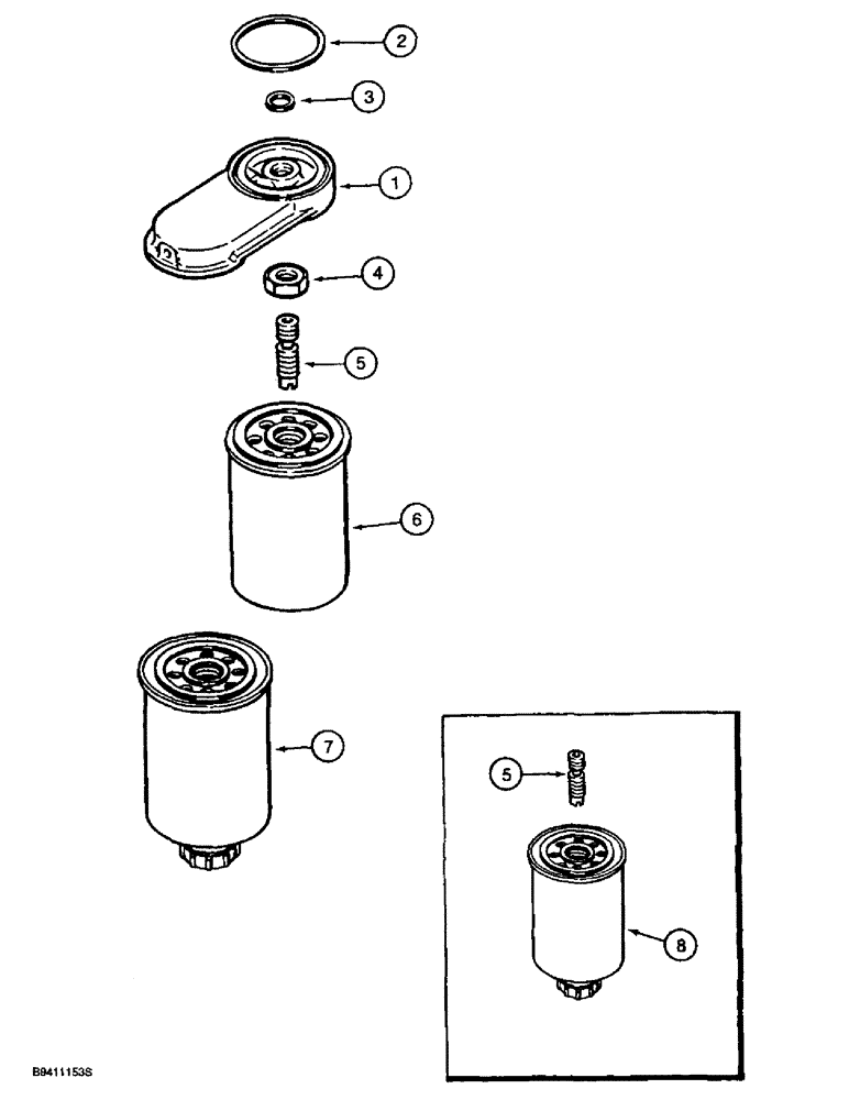 Схема запчастей Case 580L - (3-010) - FUEL FILTER, 4-390 ENGINE, 4T-390 ENGINE (03) - FUEL SYSTEM