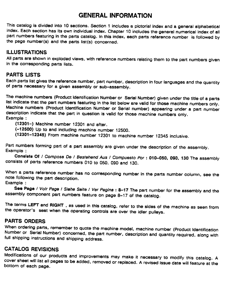 Схема запчастей Case 688 - (1-2) - GENERAL INFORMATION 