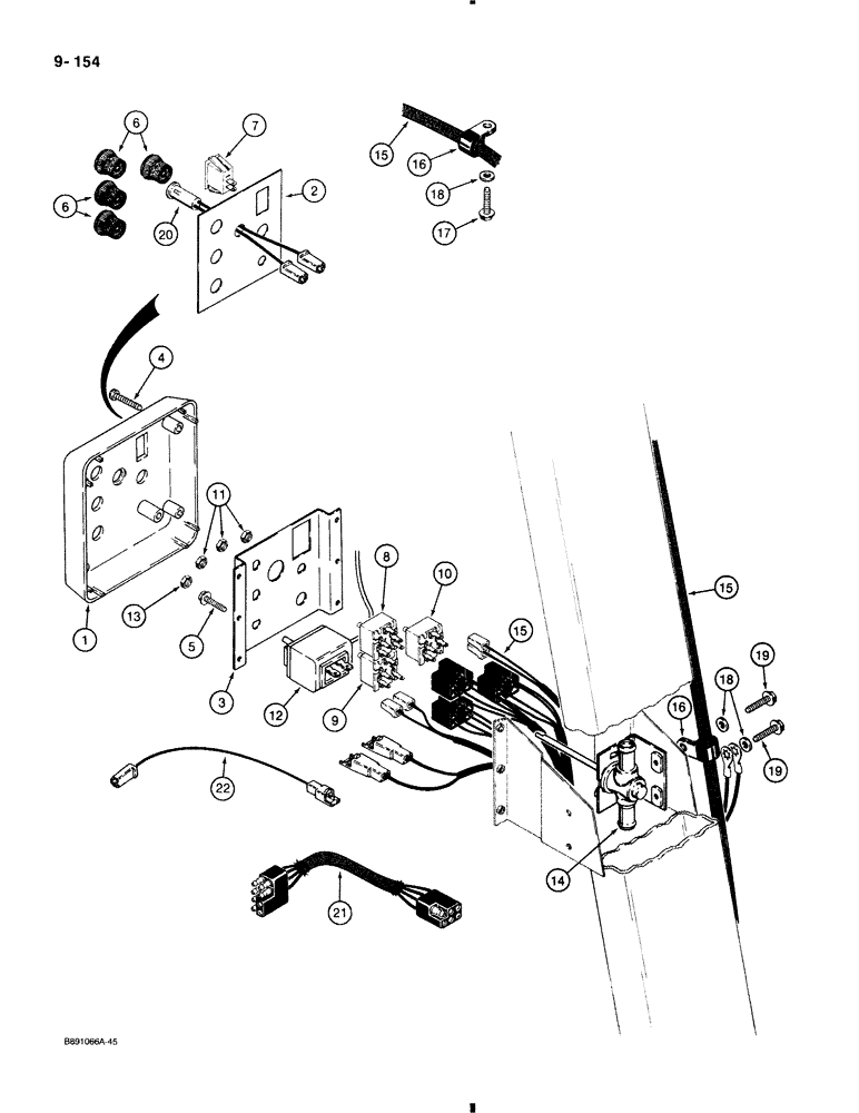 Схема запчастей Case 580K - (9-154) - CAB CONTROL PANEL AND WIRING (09) - CHASSIS/ATTACHMENTS