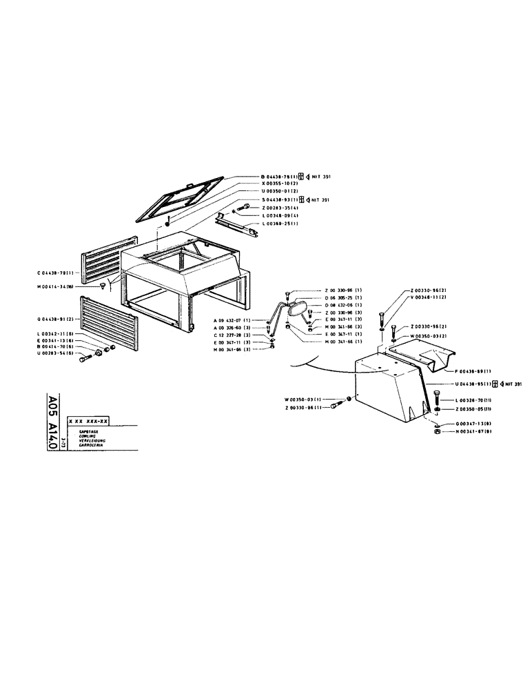 Схема запчастей Case TC45 - (004) - COWLING 