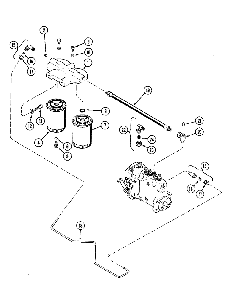 Схема запчастей Case 475 - (060) - FUEL FILTER SYSTEM, 336BD DIESEL ENGINE (10) - ENGINE