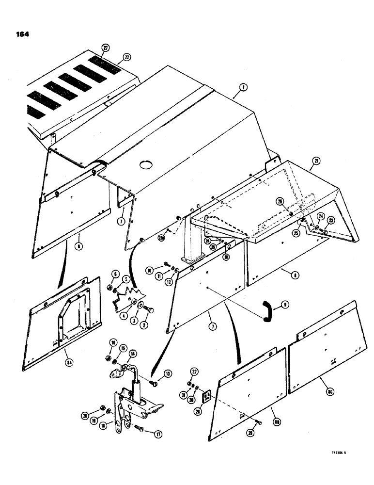 Схема запчастей Case W24B - (164) - REAR FENDERS AND SIDE PANELS, REAR FENDERS AND SIDE PANELS (09) - CHASSIS
