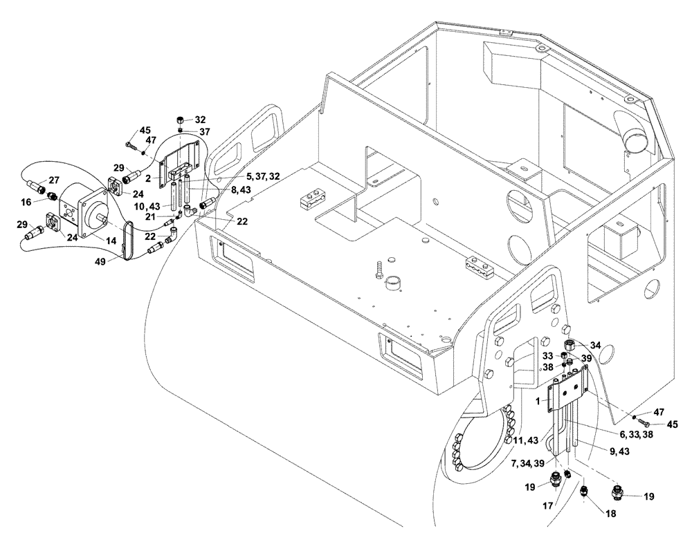 Схема запчастей Case DV204 - (10-305/4[02]) - HYDRAULIC CIRCUIT - FRONT FRAME (07) - HYDRAULIC SYSTEM