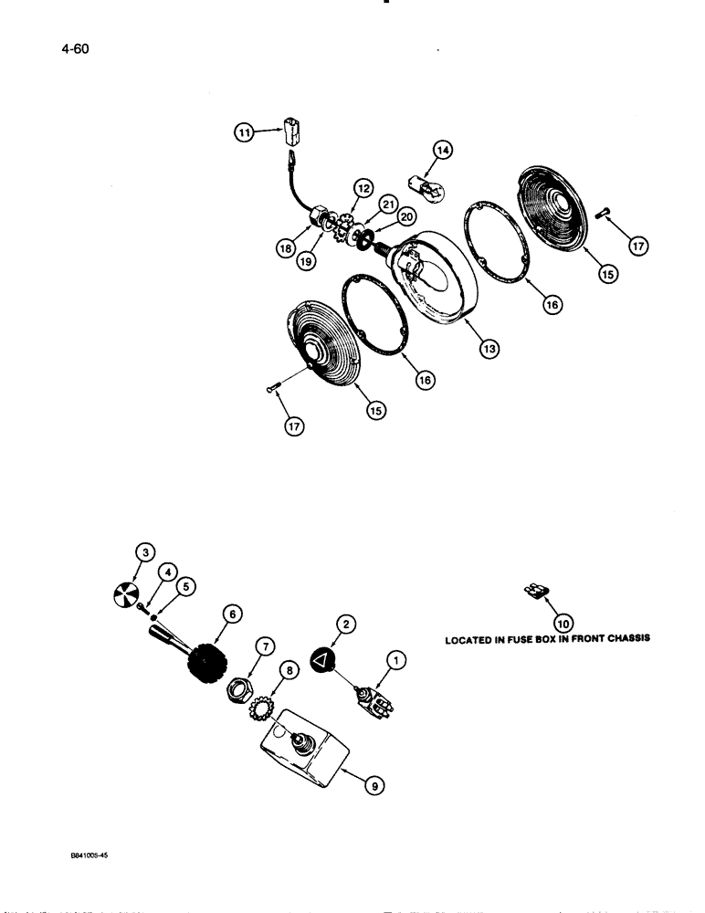 Схема запчастей Case W30 - (4-60) - TURN SIGNAL AND FLASHER LAMP (04) - ELECTRICAL SYSTEMS