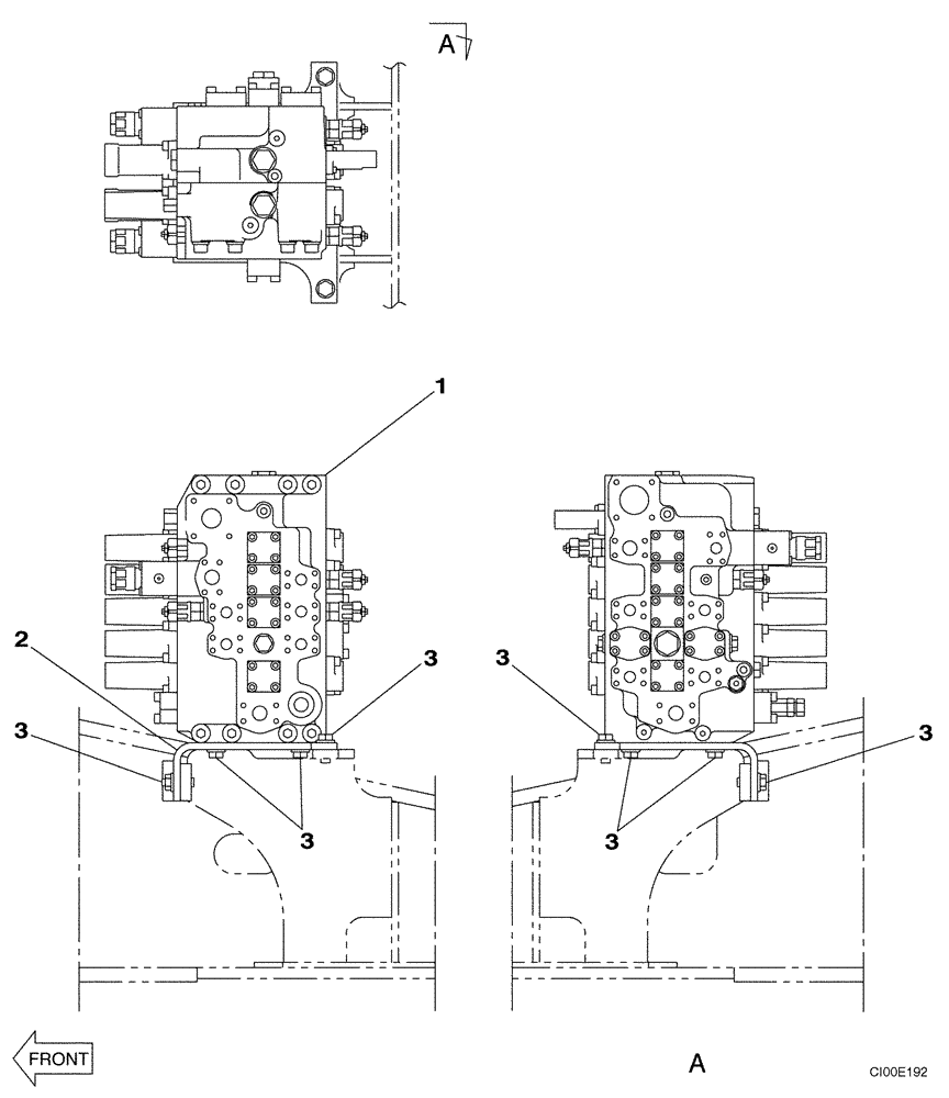 Схема запчастей Case CX210N - (08-40) - CONTROL VALVE - SUPPORT (08) - HYDRAULICS