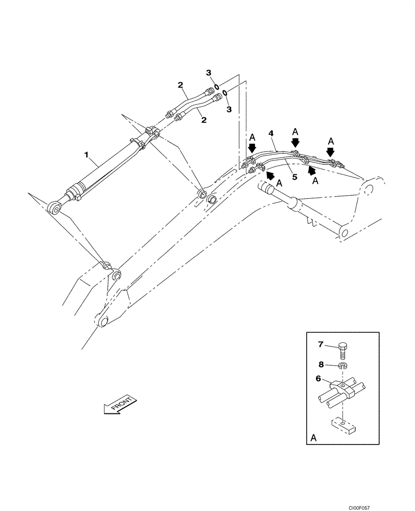 Схема запчастей Case CX130 - (08-028) - HYDRAULICS - CYLINDER, ARM (08) - HYDRAULICS