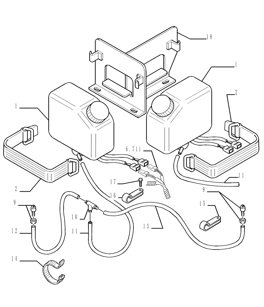 Схема запчастей Case 1850K - (9.654[02]) - ROPS CAB WITH CONDITIONER - OPTIONAL CODE 784110131 (19) - OPTIONS