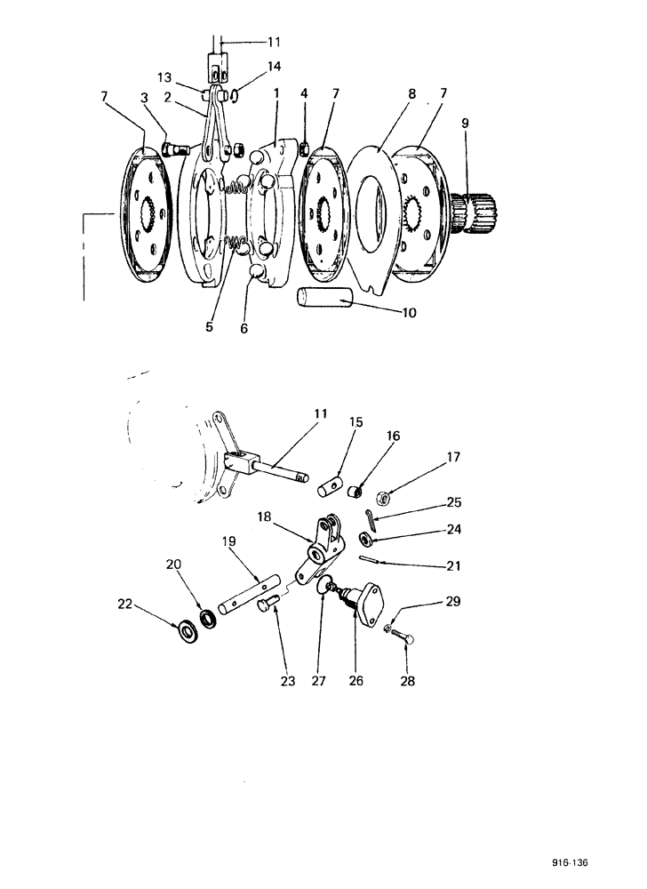 Схема запчастей Case 580F - (096[0]) - BRAKES AND BRAKE LINKAGE (33) - BRAKES & CONTROLS