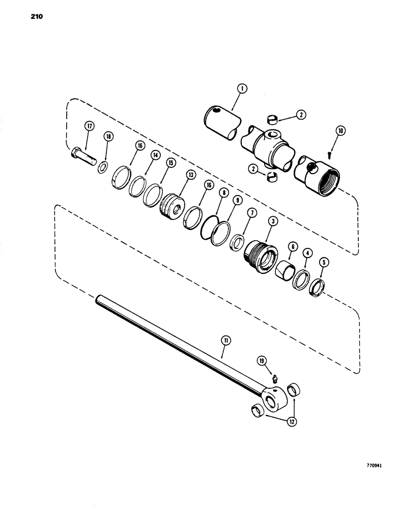 Схема запчастей Case 450 - (210) - G101230 RIPPER CYLINDER, TUBE IS STAMPED WITH CYLINDER PART NUMBER (07) - HYDRAULIC SYSTEM