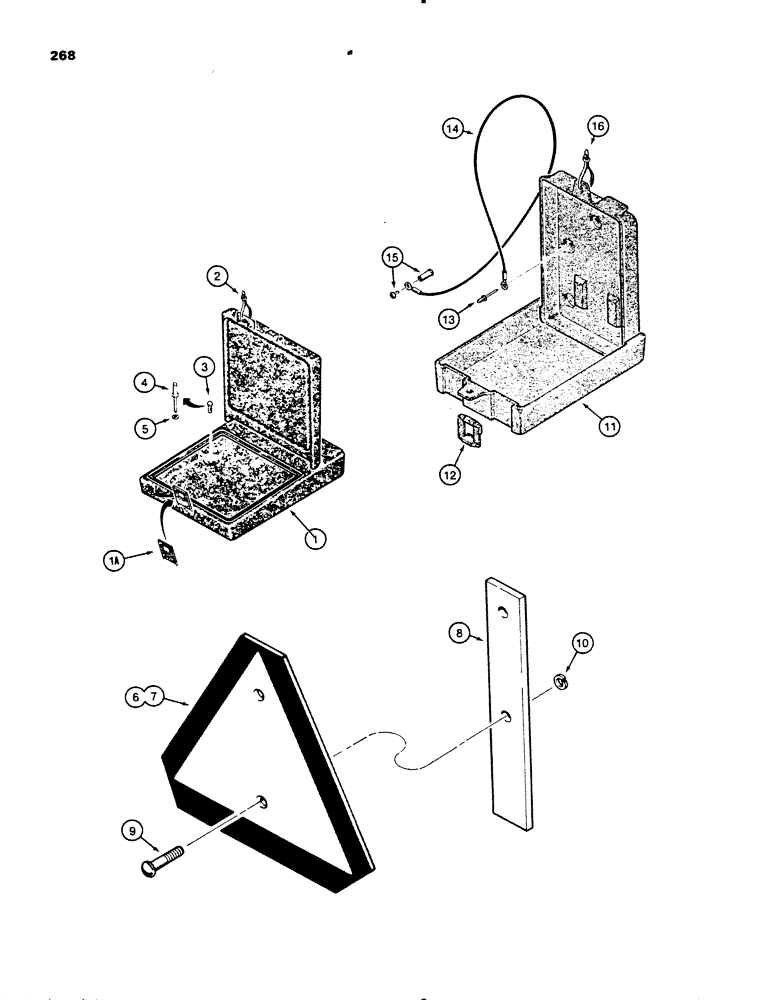 Схема запчастей Case 450B - (268) - MANUAL BOX AND SLOW MOVING VEHICLE EMBLEM (05) - UPPERSTRUCTURE CHASSIS