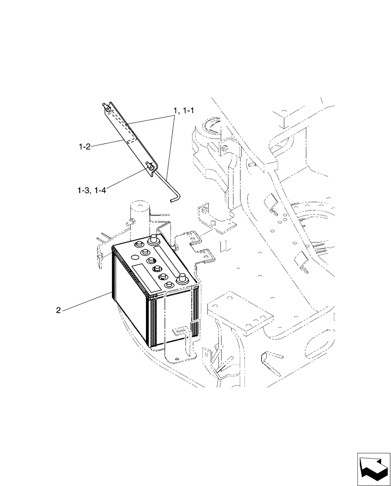 Схема запчастей Case CX50B - (01-075) - BATTERY ASSY (55) - ELECTRICAL SYSTEMS