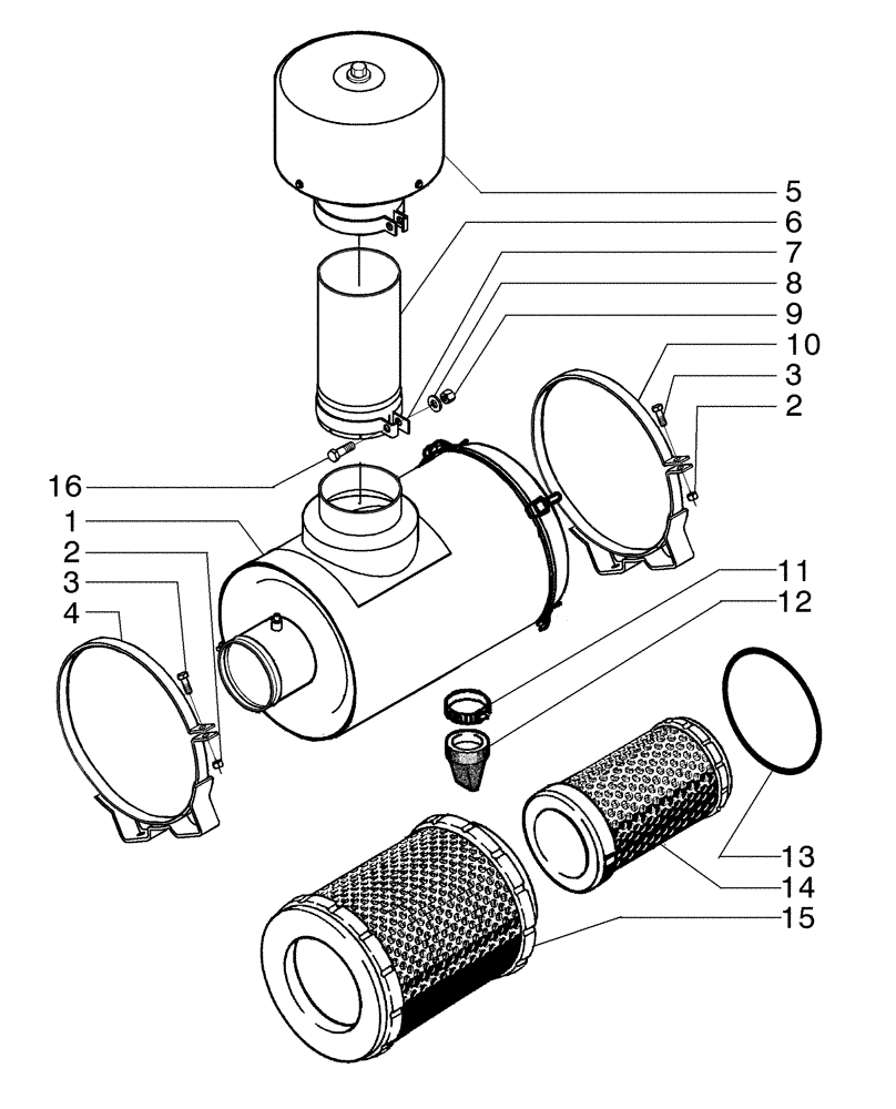 Схема запчастей Case 865B AWD - (02-17[01]) - AIR CLEANER (84187203) (02) - ENGINE