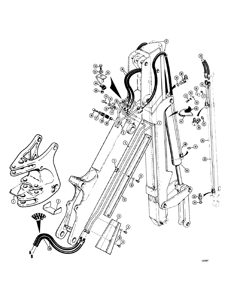 Схема запчастей Case 35 - (228) - HYD, EXTENDAHOE-4 W/CASE, COMM & CESSNA CONTROL VALVES STARTING W/NO.5222135 UP TO NO.5251150 